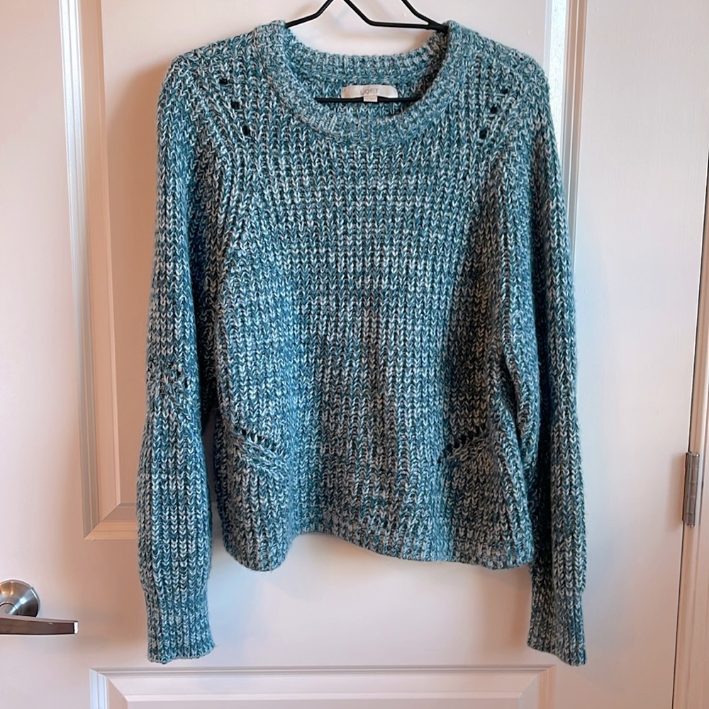 Loft cropped blue sweater. Medium